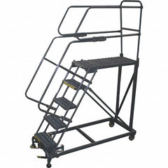 Ballymore - 86" 5 Step Single Entry Work Platform - Rolling Work Platform, 800 Lb Capacity, 50" Platform Height, 33" Base Width x 65" Base Depth, Grip Strut - Exact Tooling