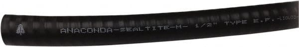 Anaconda Sealtite - 3/4" Trade Size, 500' Long, Flexible Liquidtight Conduit - Galvanized Steel & PVC, 19.05mm ID, Black - Exact Tooling