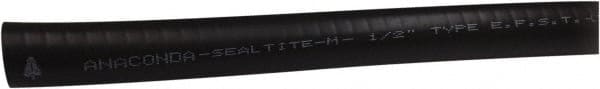 Anaconda Sealtite - 3/8" Trade Size, 250' Long, Flexible Liquidtight Conduit - Galvanized Steel & PVC, 3/8" ID, Black - Exact Tooling
