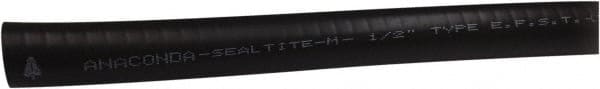 Anaconda Sealtite - 6" Trade Size, 25' Long, Flexible Liquidtight Conduit - Galvanized Steel & PVC, 6" ID, Black - Exact Tooling