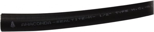 Anaconda Sealtite - 3/8" Trade Size, 100' Long, Flexible Liquidtight Conduit - Galvanized Steel & PVC, 3/8" ID, Black - Exact Tooling