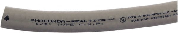Anaconda Sealtite - 3/4" Trade Size, 175' Long, Flexible Liquidtight Conduit - PVC, 19.05mm ID, Gray - Exact Tooling