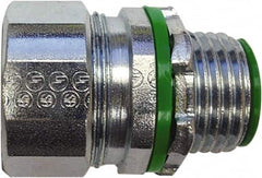 Anaconda Sealtite - 1" Trade, Zinc Plated Steel Threaded Straight Liquidtight Conduit Connector - Insulated - Exact Tooling