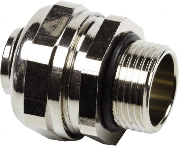 Anaconda Sealtite - 3/4" Trade, Nickel Plated Brass Threaded Straight Liquidtight Conduit Connector - Partially Insulated - Exact Tooling
