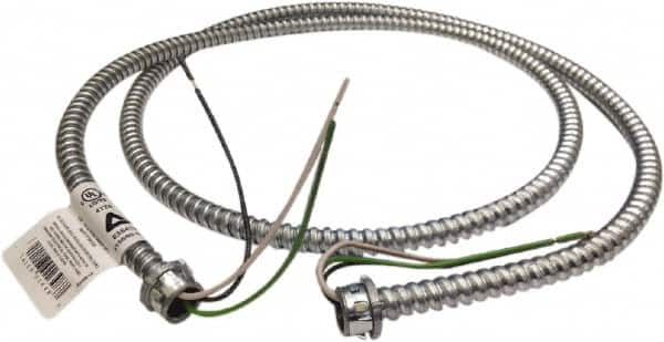 Anaconda Sealtite - 3/8" Trade Size, 6' Long, Flexible Fixture Whip Conduit - Galvanized Steel, 9.525mm ID - Exact Tooling
