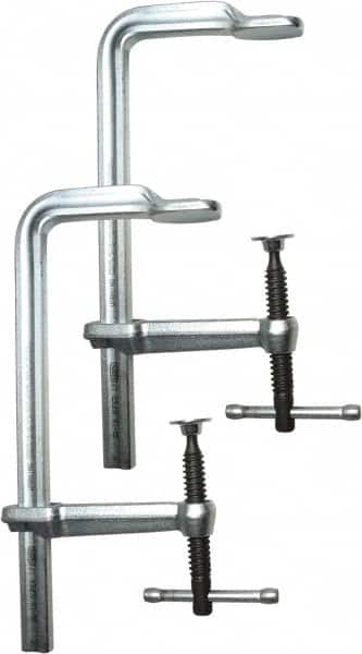 Bessey - 5-1/2" Throat Depth, 12" Max Capacity, Standard Sliding Arm Clamp - 2,660 Lb Clamping Pressure, 0.775" Spindle Diam - Exact Tooling