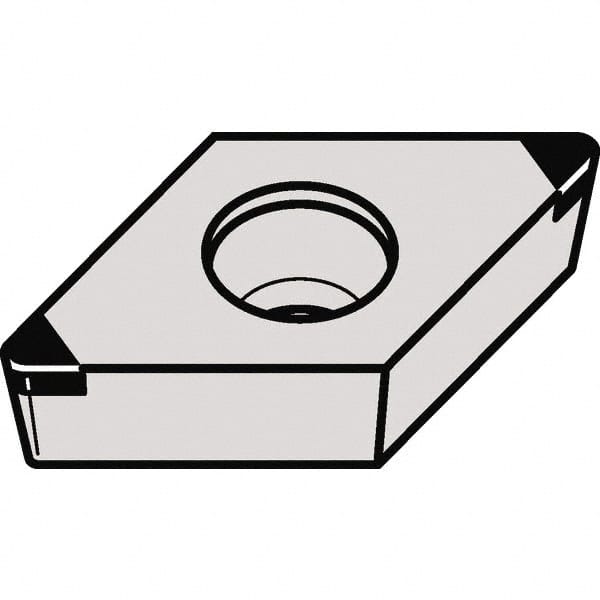 Kennametal - DCGW32.51 MT Grade KBH10 CBN Turning Insert - 55° Diamond, 3/8" Inscr Circle, 5/32" Thick, 1/64" Corner Radius - Exact Tooling