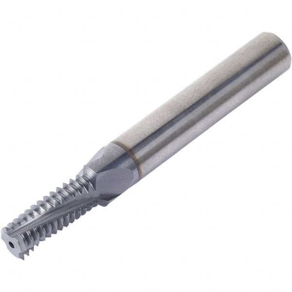 Vargus - M8x1.25 ISO, 6.5mm Cutting Diam, 3 Flute, Solid Carbide Helical Flute Thread Mill - Internal Thread, 13.13mm LOC, 61mm OAL, 8mm Shank Diam - Exact Tooling