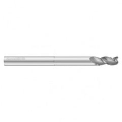 16mm Dia. x 150mm Overall Length 3-Flute 1mm C/R Solid Carbide SE End Mill-Round Shank-Center Cut-Uncoated - Exact Tooling