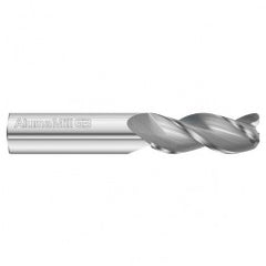 7mm Dia. x 64mm Overall Length 3-Flute 0.5mm C/R Solid Carbide SE End Mill-Round Shank-Center Cut-Uncoated - Exact Tooling