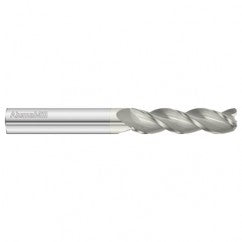 1/2 Dia. x 4 Overall Length 3-Flute .030 C/R Solid Carbide SE End Mill-Round Shank-Center Cut-FC5 - Exact Tooling