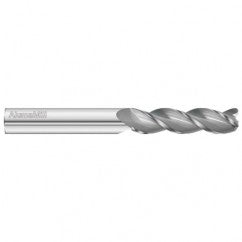 5/8 Dia. x 5 Overall Length 3-Flute .030 C/R Solid Carbide SE End Mill-Round Shank-Center Cut-Uncoated - Exact Tooling