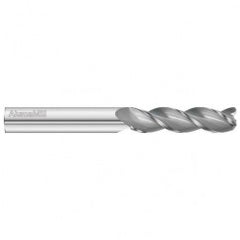 5/8 Dia. x 5 Overall Length 3-Flute .090 C/R Solid Carbide SE End Mill-Round Shank-Center Cut-Uncoated - Exact Tooling