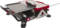 Porter-Cable - 7" Blade Diam, Tile Saw - 3,600 RPM, 16" Table Depth x 26" Table Width, 20 Volts, 5/8" Arbor - Exact Tooling