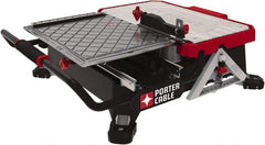 Porter-Cable - 7" Blade Diam, Tile Saw - 2,800 RPM, 16" Table Depth x 26" Table Width, 20 Volts, 5/8" Arbor - Exact Tooling