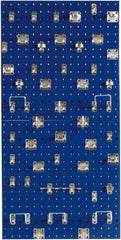 Triton - 24" Wide x 24" High Peg Board Kit - 2 Panels, 46 Hooks, Steel with Epoxy Coating, Blue - Exact Tooling