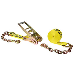 US Cargo Control - Slings & Tiedowns (Load-Rated); Type: Ratchet Tie Down ; Length (Feet): 20 ; Basket Capacity (Lb.): 5400 ; Material: Polyester ; Color: Yellow - Exact Tooling