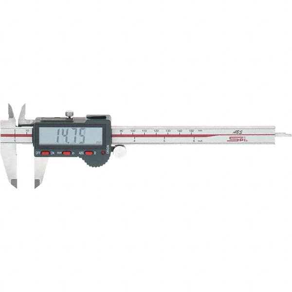SPI - 0 to 150mm Range, 0.01mm Resolution, Electronic Caliper - Stainless Steel with 40mm Stainless Steel Jaws, 0.02mm Accuracy, Micro USB Output - Exact Tooling