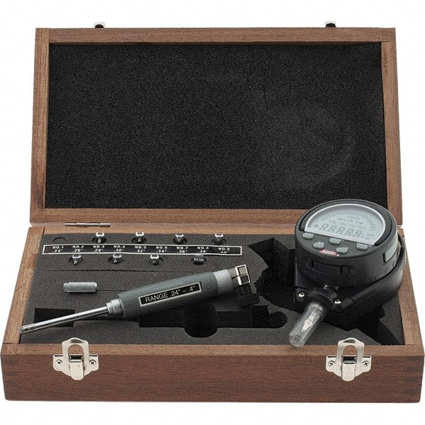 SPI - 6 to 10mm, 40mm Deep, Electronic Bore Gage - Up to 0.012mm Accuracy, 0.002mm Resolution, Data Output, Includes Indicator - Exact Tooling