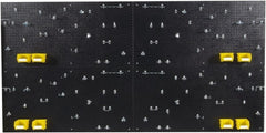 Triton - 24" Wide x 48" High Peg Board Kit - 4 Panels, 96 Hooks, Polyethylene, Black - Exact Tooling