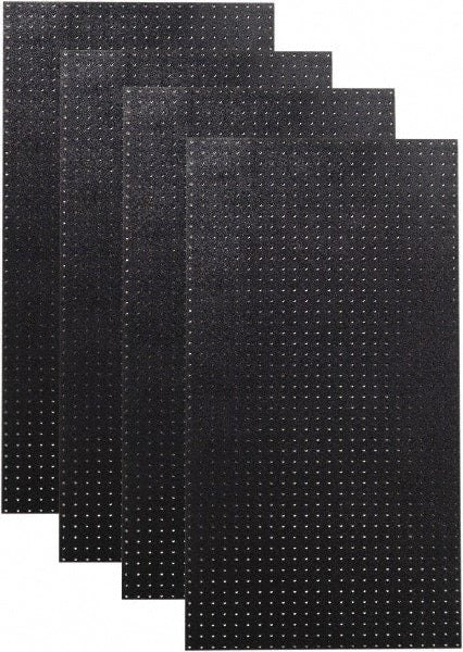 Triton - 24" Wide x 48" High Peg Board Storage Board - 4 Panels, Polyethylene, Black - Exact Tooling