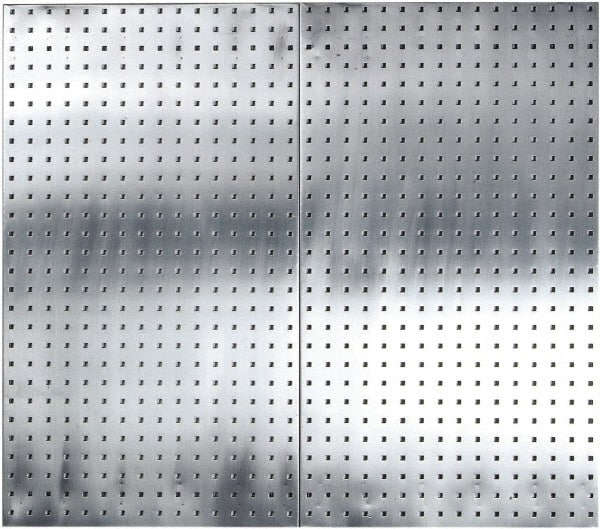 Triton - 24" Wide x 42-1/2" High Peg Board Storage Board - 2 Panels, Stainless Steel, Stainless Steel - Exact Tooling