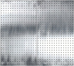 Triton - 24" Wide x 42-1/2" High Peg Board Storage Board - 2 Panels, Stainless Steel, Stainless Steel - Exact Tooling