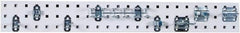 Triton - 4-1/2" Wide x 36" High Peg Board Strip - 1 Panel, 8 Hooks, Steel with Epoxy Coating, White - Exact Tooling