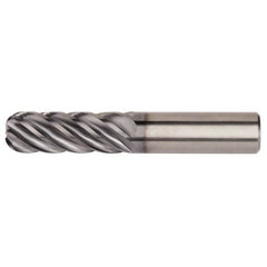 Kennametal - 3/4", 6 Flute, Single End, Solid Carbide, 0.09" Corner Radius End Mill - 6-1/2" OAL, 38° Helix, Right Hand Flute, 4" LOC, Right Hand Cut - Exact Tooling