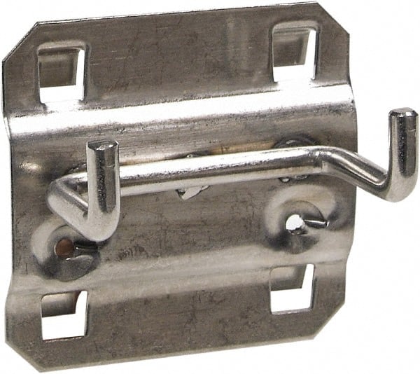 Triton - 2.2" Wide x 2.2" High Peg Board Kit - 3 Hooks, Stainless Steel, Stainless Steel - Exact Tooling