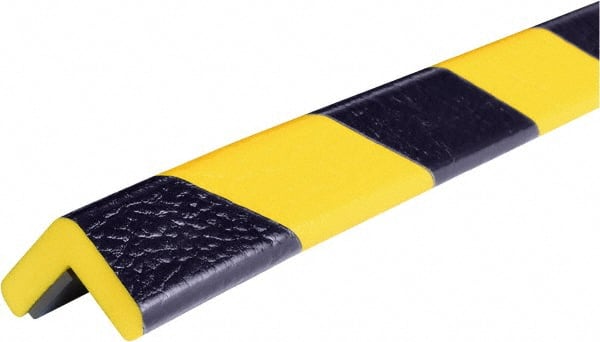 PRO-SAFE - 39" Long, Polyurethane Foam Type E Corner Guard - Black/Yellow, 1" High x 2" Wide Side - Exact Tooling