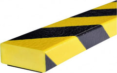 PRO-SAFE - 39" Long, Polyurethane Foam Type D Surface Guard - Black/Yellow, 1" High x 2" Wide Side - Exact Tooling