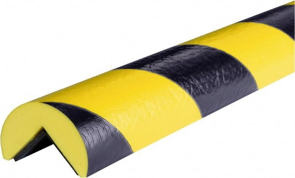PRO-SAFE - 39" Long, Polyurethane Foam Type A Corner Guard - Black/Yellow, 1" High x 2" Wide Side - Exact Tooling