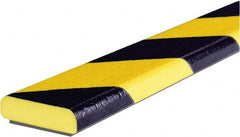 PRO-SAFE - 39" Long, Polyurethane Foam Type F Surface Guard - Black/Yellow, 1" High x 2" Wide Side - Exact Tooling