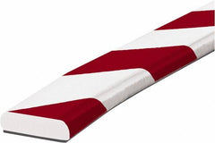 PRO-SAFE - 39" Long, Polyurethane Foam Type F Surface Guard - Red/White, 1" High x 2" Wide Side - Exact Tooling