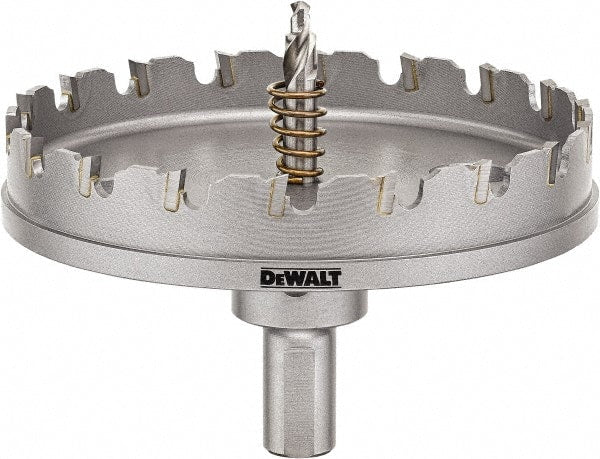 DeWALT - 4" Diam, 1/4" Cutting Depth, Hole Saw - Carbide-Tipped Saw, Toothed Edge - Exact Tooling