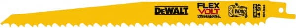 DeWALT - 9" Long x 1" Thick, Bi-Metal Reciprocating Saw Blade - Tapered Profile, 6 TPI, Toothed Edge, Tang Shank - Exact Tooling