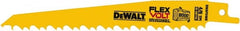 DeWALT - 6" Long x 1" Thick, Bi-Metal Reciprocating Saw Blade - Tapered Profile, 6 TPI, Toothed Edge, Tang Shank - Exact Tooling