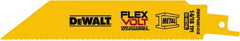 DeWALT - 6" Long x 1" Thick, Bi-Metal Reciprocating Saw Blade - Straight Profile, 14 to 18 TPI, Toothed Edge, Tang Shank - Exact Tooling