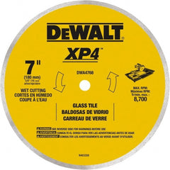 DeWALT - 7" Diam, 15.88mm Arbor Hole Diam, Continuous Edge Tooth Wet & Dry Cut Saw Blade - Steel, Smooth Action, Standard Round Arbor - Exact Tooling