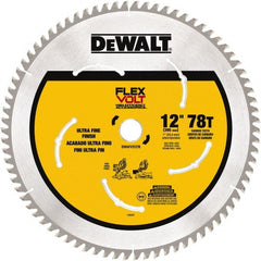 DeWALT - 12" Diam, 1" Arbor Hole Diam, 78 Tooth Wet & Dry Cut Saw Blade - Steel, Smooth Action, Standard Round Arbor - Exact Tooling