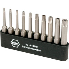 Wiha - 10 Piece, 1/4" Drive Screwdriver Torx Insert Bit Set - Tamperproof 7 to 40 Torx - Exact Tooling
