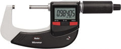 Mahr - 1"" Min Carbide-Tipped IP65 Rapid Measurement Electronic Outside Micrometer - Exact Tooling