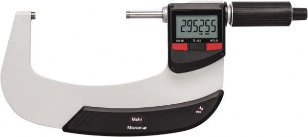 Mahr - 3"" Min Carbide-Tipped IP65 Rapid Measurement Electronic Outside Micrometer - Exact Tooling