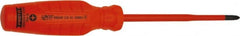 Proto - #2, 9-7/16" OAL, Insulated Phillips Screwdriver - 5" Blade Length, Round Shank, Impact & Chemical Resistant Handle - Exact Tooling