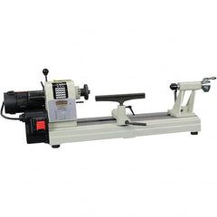 Baileigh - 12" Swing, 18" Distance Between Center, Cast Iron Woodworking Lathe - 2MT Head/Tailstock, 1-1/2" Spindle Hole, 3" Face Plate, 300 to 3,600 RPM, 2" Quill Travel - Exact Tooling