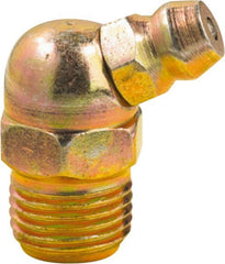 lumax - 65° Head Angle, 1/8 PTF Steel Grease Fitting Adapter - 7/16" Hex, 0.85" Overall Height, 0.29" Shank Length - Exact Tooling