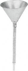 lumax - 16 oz Capacity Steel Funnel - 6" Mouth OD, 1/2" Tip OD, 13-1/4" Flexible Spout, Silver - Exact Tooling