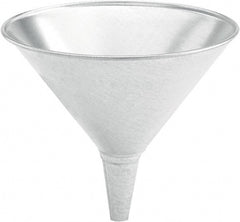 lumax - 32 oz Capacity Steel Funnel - 6-1/2" Mouth OD, 3/4" Tip OD, 2-1/2" Straight Spout, Silver - Exact Tooling