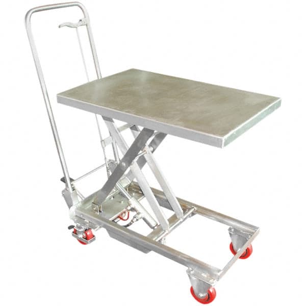 Vestil - 200 Lb Capacity Manual Scissor Lift - 10" to 30-1/2" Lift Height, 27-1/2" Platform Length x 17-3/4" Platform Width - Exact Tooling